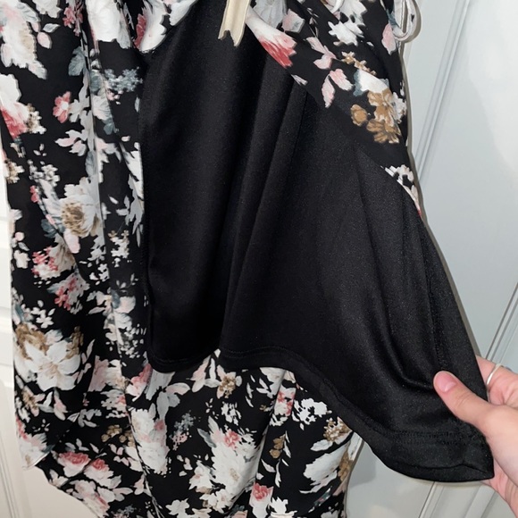 iJoah Small High-Low Flowy Floral Print Dress with Black slip attached - Picture 6 of 9